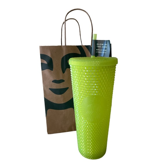 NWT 2022 Halloween Glow In The Dark Bling Lemongrass Studded Tumbler Venti 24oz
